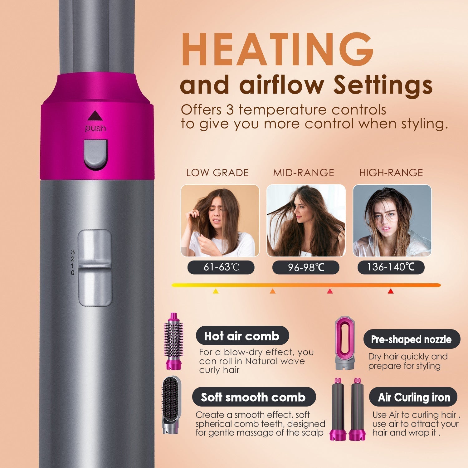 5 in 1 Hot Air Brush Dryer, Styler